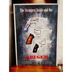 Sturm Ruger Revolver Vintage Print Ad 1990s Firearms Models Southport CT